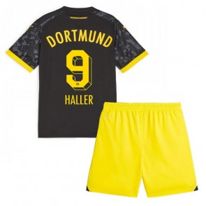 Borussia Dortmund Sebastien Haller #9 Borta Kläder Barn 2023-24 Kortärmad (+ Korta byxor)